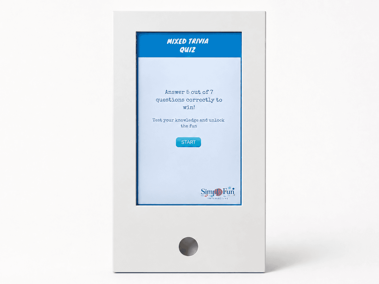 Branded interactive quiz prize kiosk rental at a Houston trade show