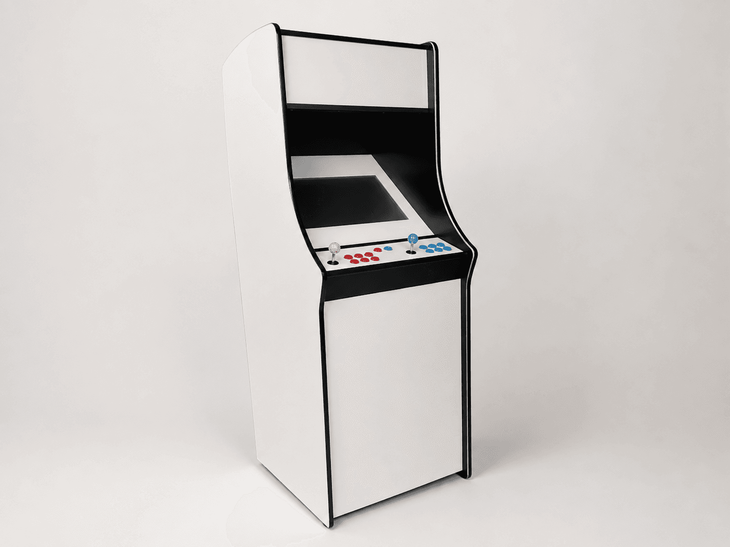Classic upright arcade cabinet at a Texas brand activation