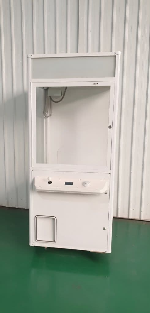 Light box top claw machine rental Houston, illuminated header claw machine, compact claw machine for corporate events Houston