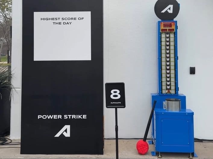 High striker strength game rental at a Houston corporate event