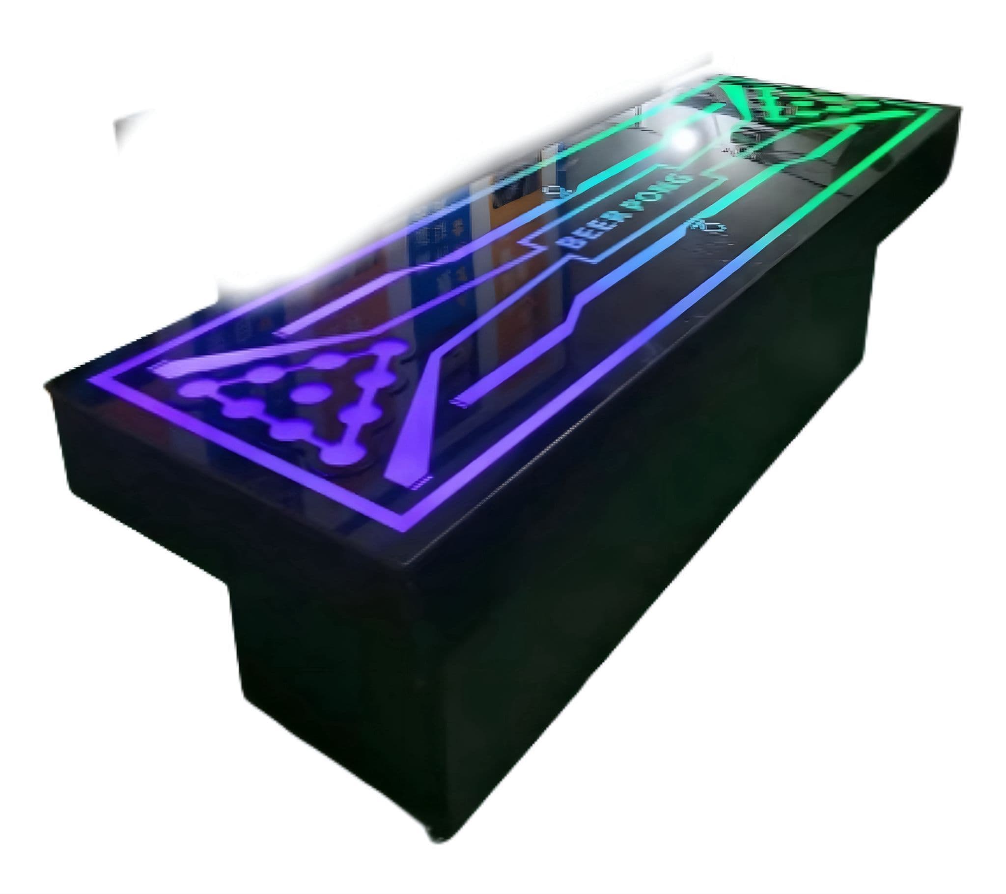 LED beer pong table rental glowing at a Houston corporate event