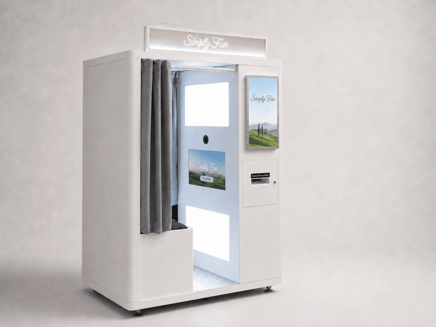 enclosed photo booth rental at a Houston corporate event