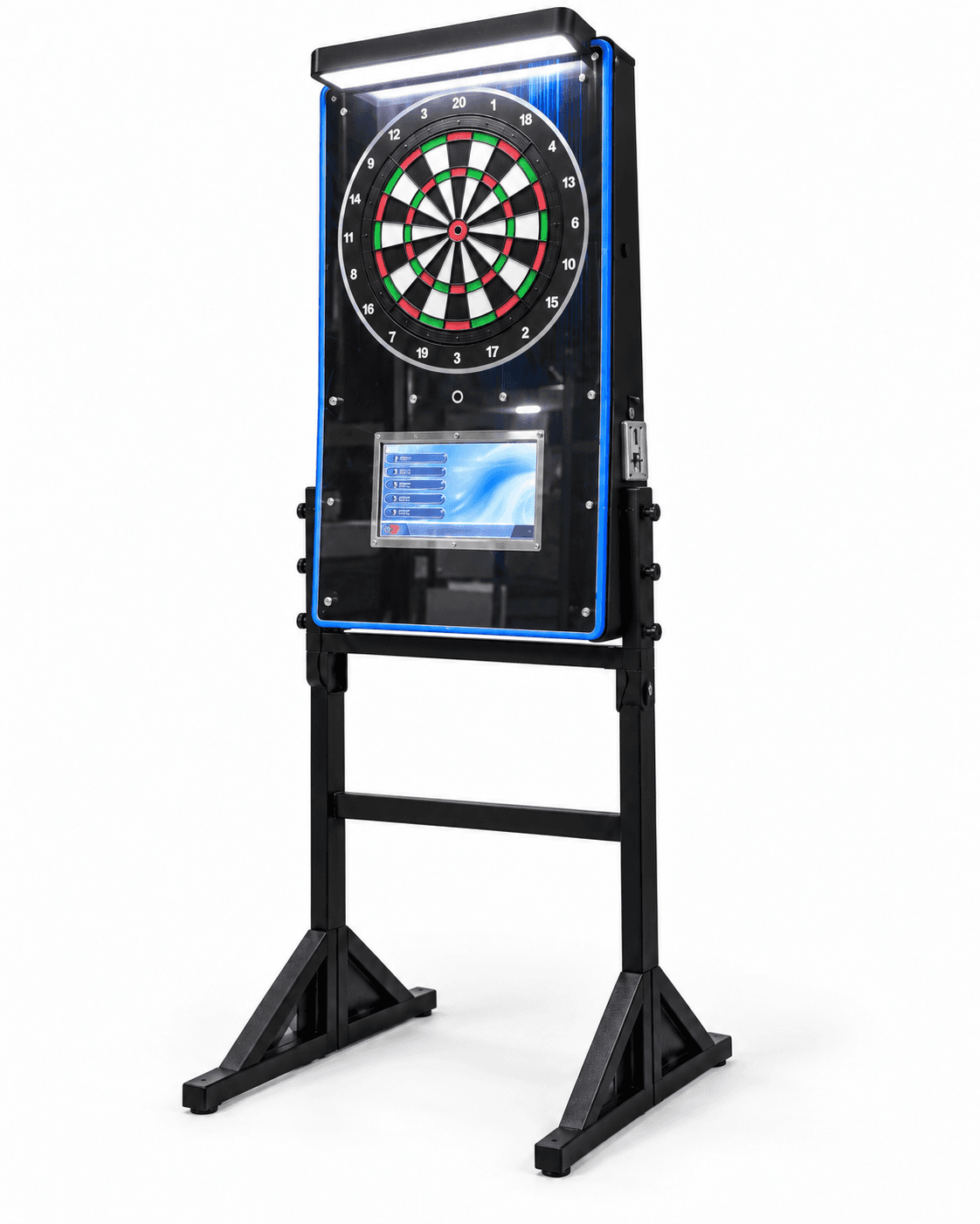Electronic Darts Challenge rental with LED dartboard and digital scoring screen in Houston