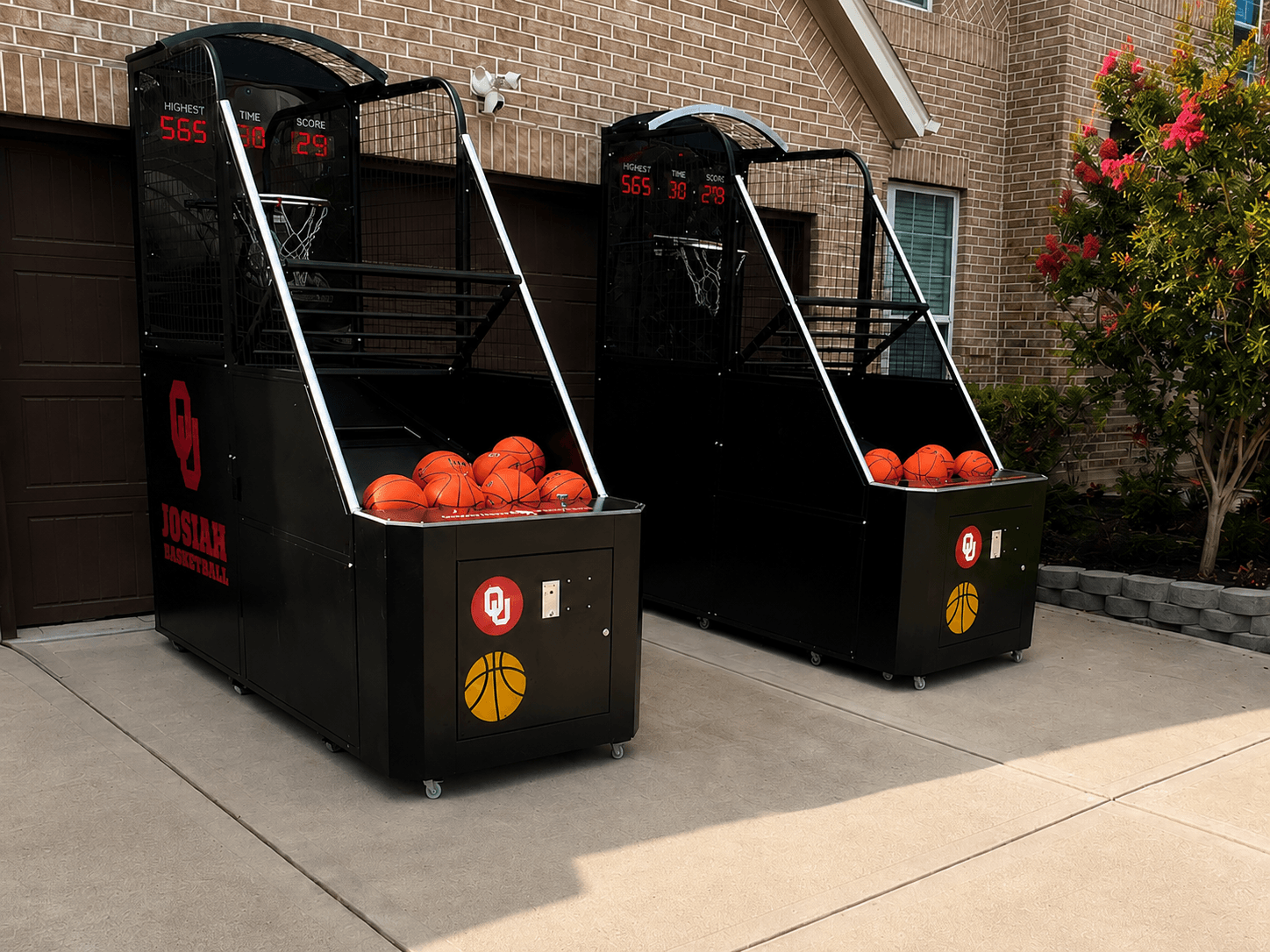 Arcade basketball shootout game rental at a Houston corporate event